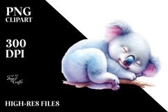 Vibrant Watercolor Baby Koala Sleeping PNG Product Image 2