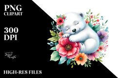 Colorful Baby Polar Bear Sleeping | Clipart Product Image 1