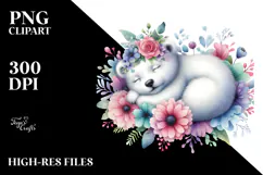 Colorful Baby Polar Bear PNG Product Image 2