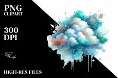 Colorful Cyan Watercolor Splash, Foil Sticker Product Image 3