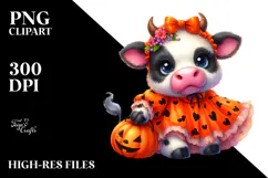 Cute Baby Cow Halloween | Sublimation | Clipart Product Image 2