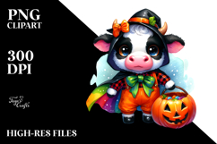 Cute Cow Halloween Sublimation Clipart Product Image 2