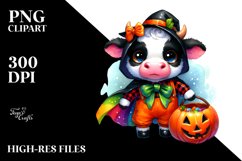 Cute Cow Halloween Sublimation Clipart Product Image 3