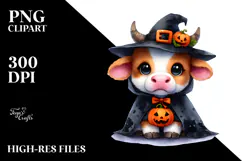 Cute Baby Cow Halloween | Sublimation | Clipart Product Image 2