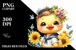 sailor Baby Duck Yellow Flower | Clipart Product Image 1