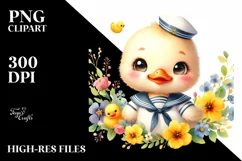 sailor Baby Duck Yellow Flower | Clipart Product Image 3