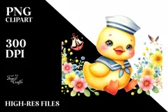 sailor Baby Duck Yellow Flower | Clipart Product Image 3
