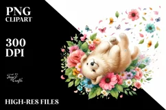 Colorful Dog Petals Tumbling Watercolor | Sublimation | Product Image 3