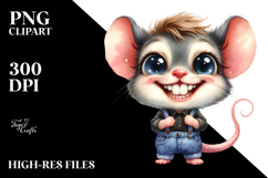 Expressive Baby Mouse Standing Proudly | Clipart Product Image 2
