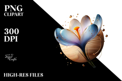 Glossy Crocus with Golden Insertions, -Like Material, PNG Product Image 2