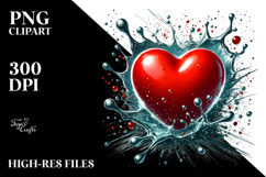 Red Glossy Heart Digital Painting Product Image 2