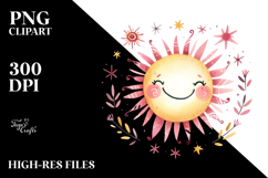 Simple Pinkish Sun PNG Product Image 2