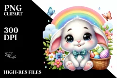 Easter Bunny Egg Flower, Clipart |T-shirt, Mug PNG Product Image 8