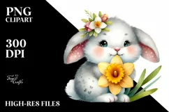 Easter Bunny Egg Flower, Clipart |T-shirt, Mug PNG Product Image 7