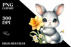 Easter Bunny Egg Flower, Clipart |T-shirt, Mug PNG Product Image 7
