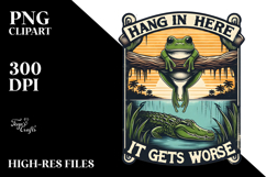 Hang In There Transparent PNG Frog in The Tree Product Image 2