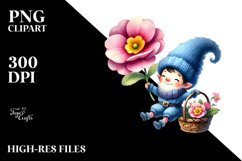 Floating Gnome with Primrose PNG Product Image 2