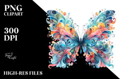 Colorful Butterfly Watercolor Painting PNG Product Image 2