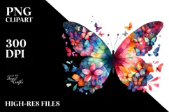 Colorful Butterfly Silhouettes PNG Product Image 2