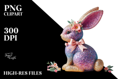 Colorful Bunny Sitting PNG Product Image 2