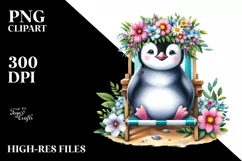 Beach Chair Young Penguin Clipart Product Image 3