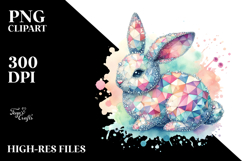Colorful Pastel Bunny Made of Diamonds PNG Product Image 2