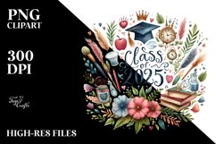 Class of 2025 Watercolor | Sublimation | Clipart Product Image 3