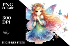 Cute Fairy Colorful Watercolor Product Image 1