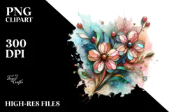 Abstract Stained Cherry Blossom, Transparent PNG Product Image 2