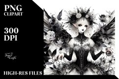 Detailed Watercolor Gothic Fairy | Clipart Product Image 3
