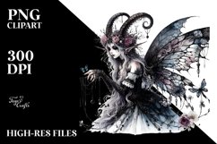 Detailed Watercolor Gothic Fairy | Clipart Product Image 3