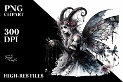 Detailed Watercolor Gothic Fairy | Clipart Product Image 3