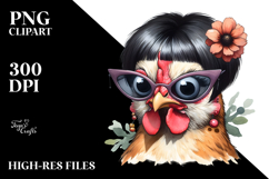 Expressive Sunglasses Chicken | Summer Sticker Product Image 2