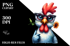 Expressive Sunglasses Chicken | Summer Sticker Product Image 2