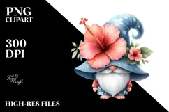 Adorable GNOME with Hibiscus PNG Product Image 2