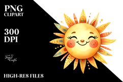 Whimsical Simple Smiling Sun PNG Product Image 2