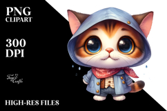 Watercolor Baby Cat Shy | Sublimation | Clipart Product Image 2