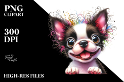Watercolor Baby Boston Terrier PNG Product Image 2