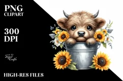 Cute Baby Highland Cow PNG Product Image 3