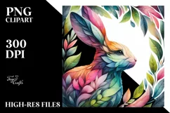 Abstract Vibrant Watercolor Rabbit, Transparent PNG Product Image 3