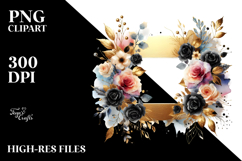 Vibrant Black Roses Frame | Sublimation Product Image 2