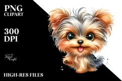 Happy Cartoon Yorkipoo PNG Product Image 2