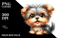 Happy Cartoon Yorkipoo PNG Product Image 2