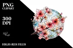 Detailed Cherry Blossom Watercolor | Clipart Product Image 1