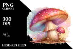 Glossy Mushroom Watercolor Splash PNG Product Image 2