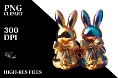 Colorful Retro Bunnies Dress PNG Product Image 2
