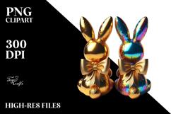 Colorful Retro Bunnies Dress PNG Product Image 2