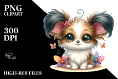 Happy Cartoon Papillon, Transparent PNG Product Image 2