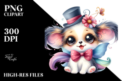 Watercolor Baby Cartoon Papillon, Happy PNG Product Image 2