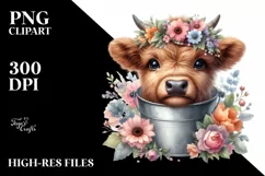 Cute Baby Highland Cow PNG Product Image 3